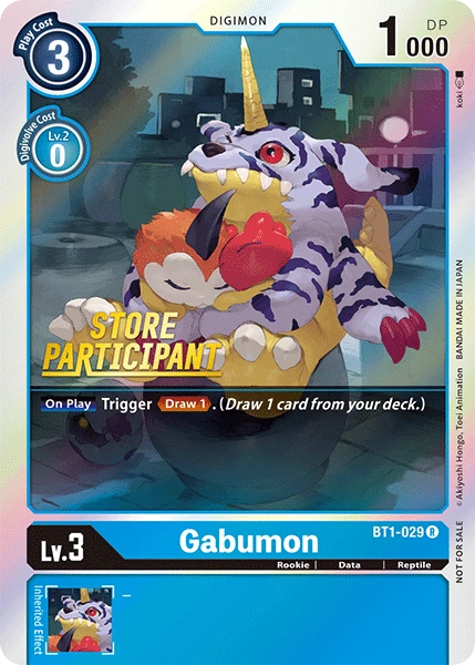 Digimon Kartenspiel Sammelkarte BT1-029 Gabumon alternatives Artwork 2