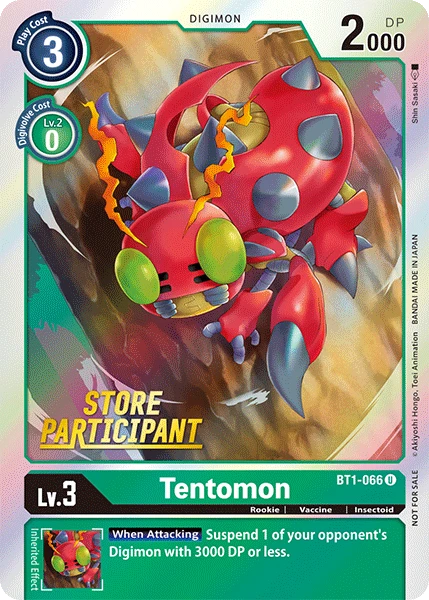 Digimon Kartenspiel Sammelkarte BT1-066 Tentomon alternatives Artwork 1