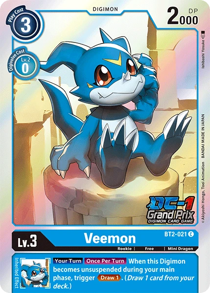 Digimon Kartenspiel Sammelkarte BT2-021 Veemon alternatives Artwork 1