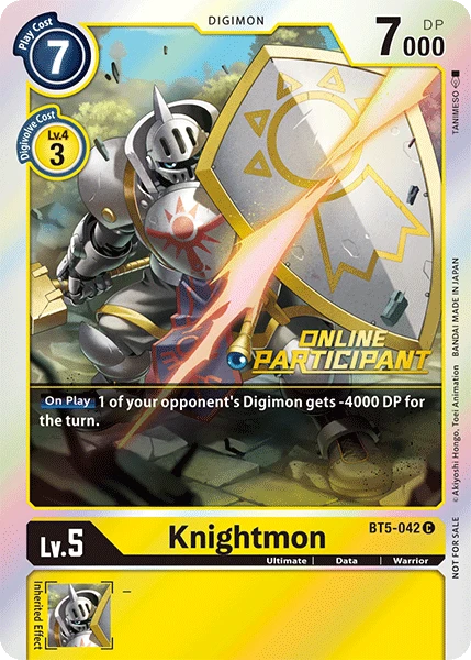 Digimon Kartenspiel Sammelkarte BT5-042 Knightmon alternatives Artwork 1
