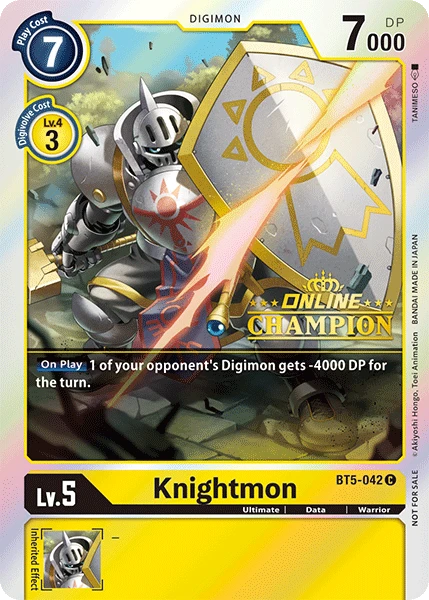 Digimon Kartenspiel Sammelkarte BT5-042 Knightmon alternatives Artwork 3