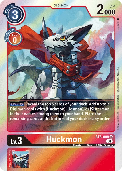 Digimon Kartenspiel Sammelkarte BT6-009 Huckmon