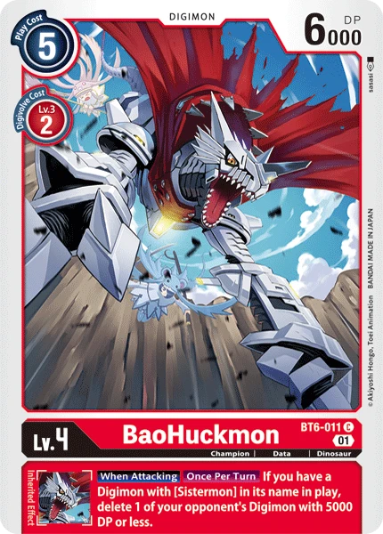 Digimon Kartenspiel Sammelkarte BT6-011 BaoHuckmon