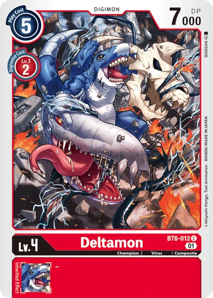 Digimon Kartenspiel Sammelkarte BT6-012 Deltamon