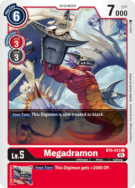 Digimon Kartenspiel Sammelkarte BT6-013 Megadramon