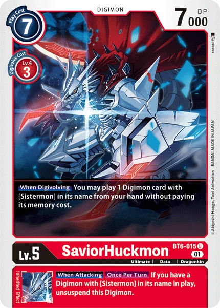 Digimon Kartenspiel Sammelkarte BT6-015 SaviorHuckmon