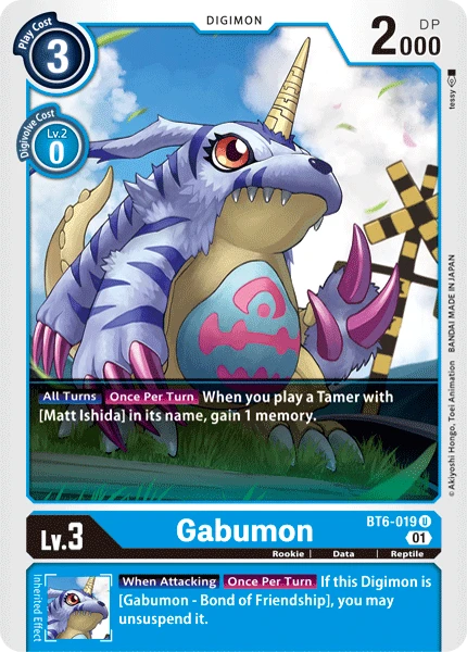 Digimon Kartenspiel Sammelkarte BT6-019 Gabumon