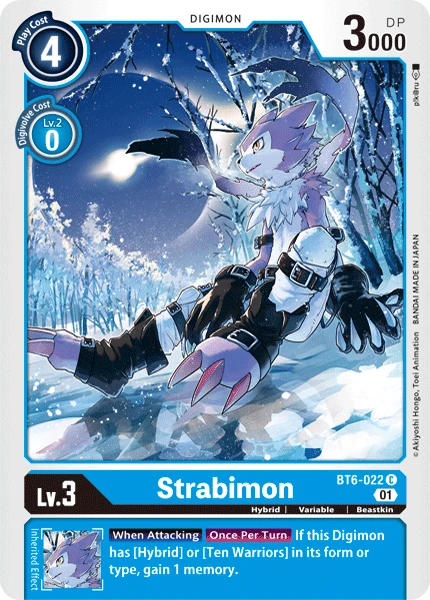Digimon Kartenspiel Sammelkarte BT6-022 Strabimon