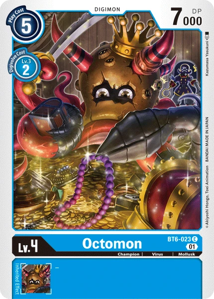 Digimon Kartenspiel Sammelkarte BT6-023 Octomon