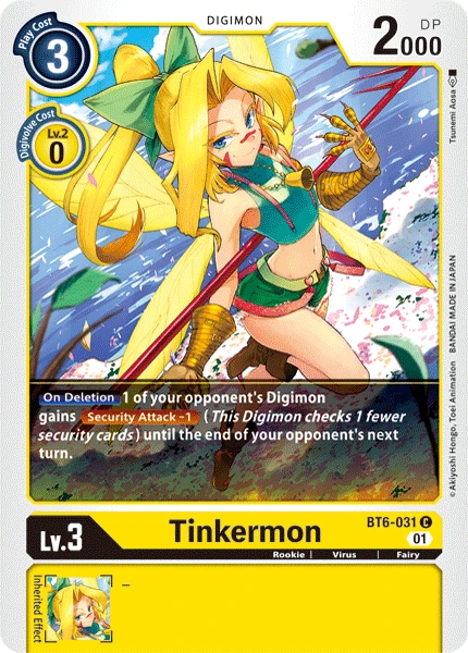 Digimon Kartenspiel Sammelkarte BT6-031 Tinkermon
