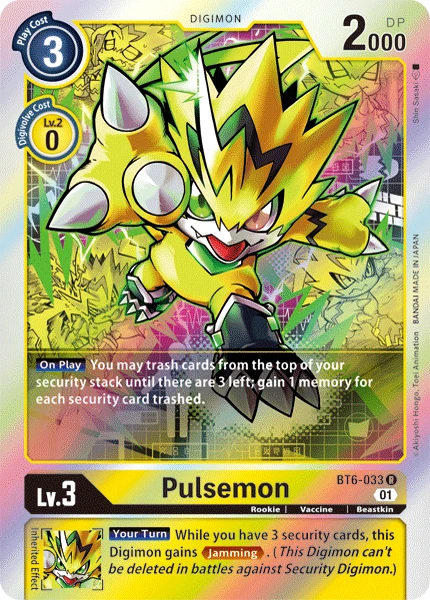 Digimon Kartenspiel Sammelkarte BT6-033 Pulsemon
