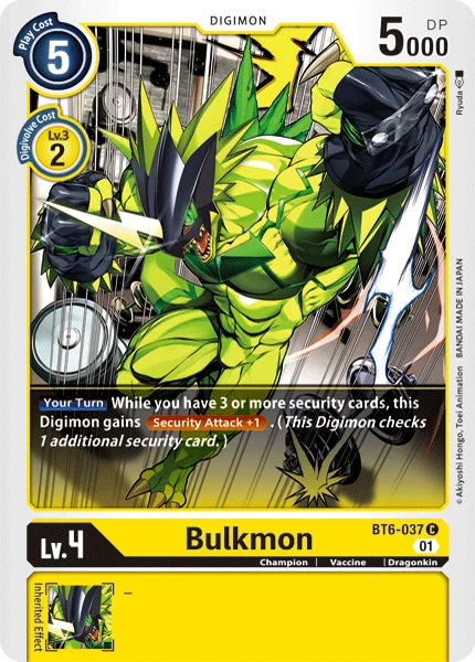 Digimon Kartenspiel Sammelkarte BT6-037 Bulkmon