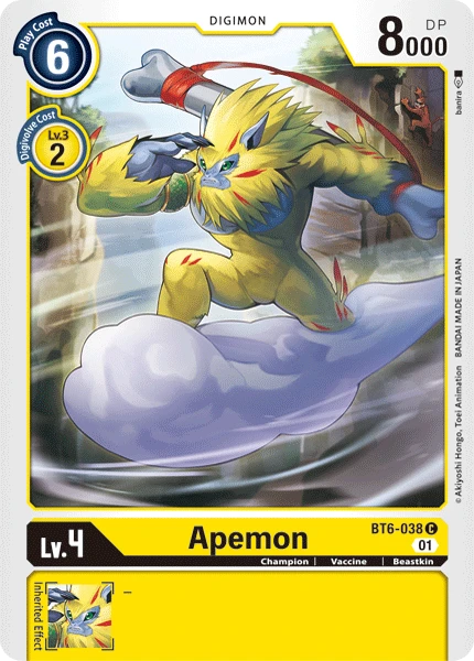 Digimon Kartenspiel Sammelkarte BT6-038 Apemon