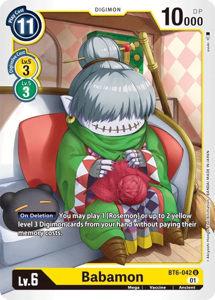 Digimon Kartenspiel Sammelkarte BT6-042 Babamon