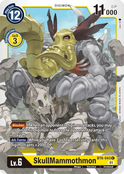 Digimon Kartenspiel Sammelkarte BT6-043 SkullMammothmon