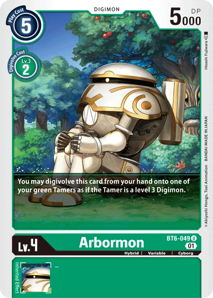 Digimon Kartenspiel Sammelkarte BT6-049 Arbormon