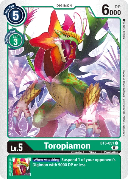 Digimon Kartenspiel Sammelkarte BT6-051 Toropiamon