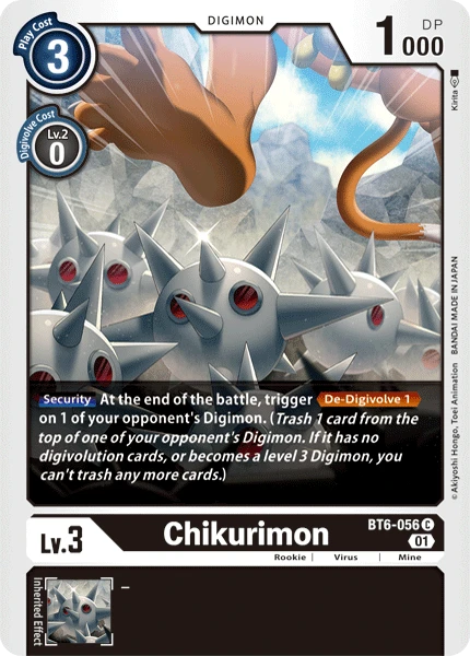Digimon Kartenspiel Sammelkarte BT6-056 Chikurimon