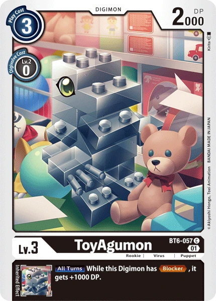 Digimon Kartenspiel Sammelkarte BT6-057 ToyAgumon
