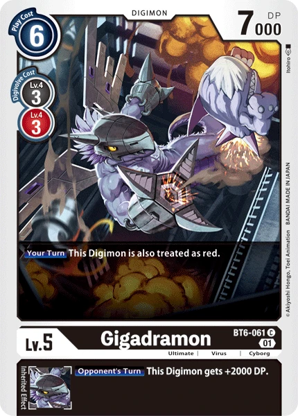 Digimon Kartenspiel Sammelkarte BT6-061 Gigadramon