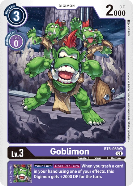 Digimon Kartenspiel Sammelkarte BT6-069 Goblimon