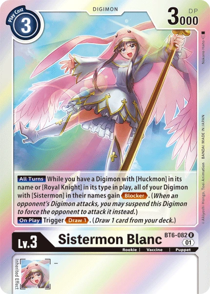 Digimon Kartenspiel Sammelkarte BT6-082 Sistermon Blanc