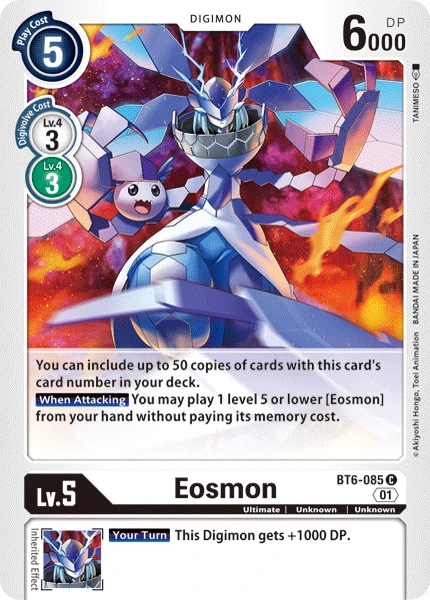 Digimon Kartenspiel Sammelkarte BT6-085 Eosmon