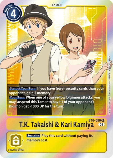 Digimon Kartenspiel Sammelkarte BT6-089 T.K. Takaishi & Kari Kamiya