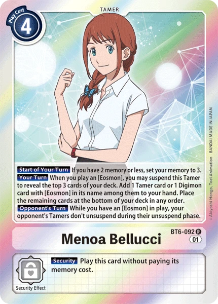 Digimon Kartenspiel Sammelkarte BT6-092 Menoa Bellucci