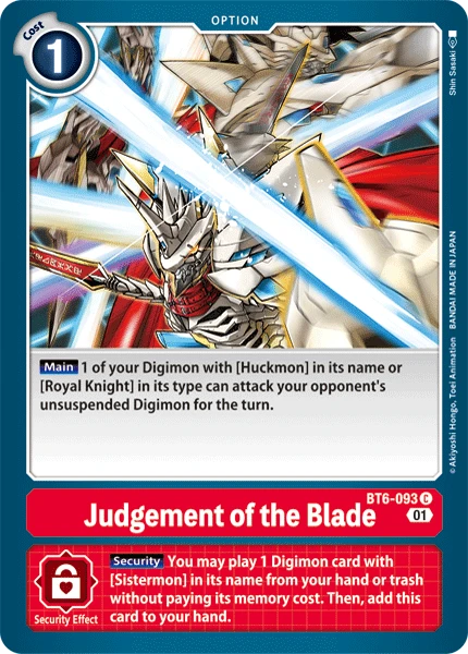 Digimon Kartenspiel Sammelkarte BT6-093 Judgement of the Blade