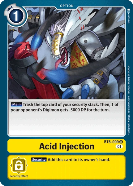 Digimon Kartenspiel Sammelkarte BT6-099 Acid Injection