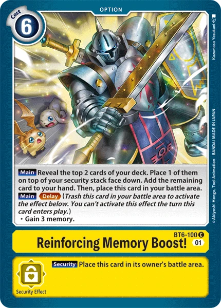 Digimon Kartenspiel Sammelkarte BT6-100 Reinforcing Memory Boost!