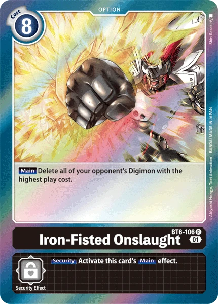 Digimon Kartenspiel Sammelkarte BT6-106 Iron-Fisted Onslaught