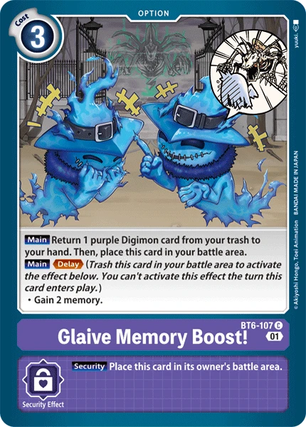 Digimon Kartenspiel Sammelkarte BT6-107 Glaive Memory Boost!