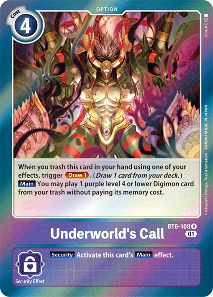 Digimon Kartenspiel Sammelkarte BT6-108 Underworld's Call