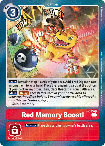 Digimon Kartenspiel Sammelkarte P-035 Red Memory Boost!