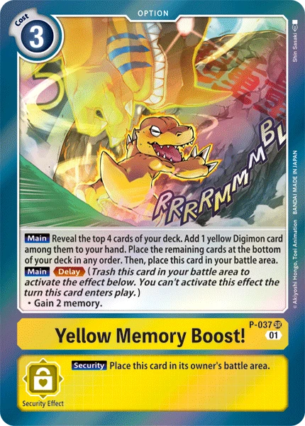 Digimon Kartenspiel Sammelkarte P-037 Yellow Memory Boost!