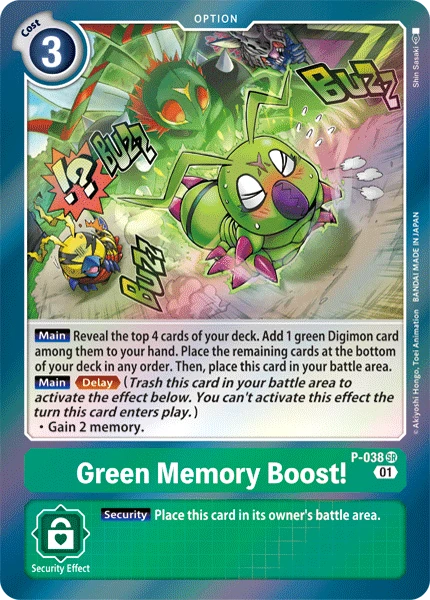 Digimon Kartenspiel Sammelkarte P-038 Green Memory Boost!