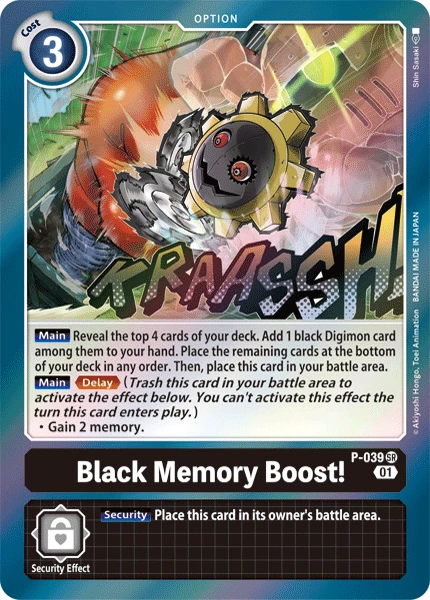 Digimon Kartenspiel Sammelkarte P-039 Black Memory Boost!