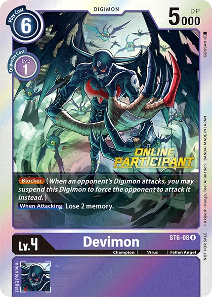 Digimon Kartenspiel Sammelkarte ST6-08 Devimon alternatives Artwork 1