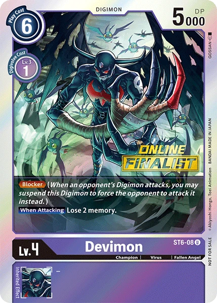 Digimon Kartenspiel Sammelkarte ST6-08 Devimon alternatives Artwork 2
