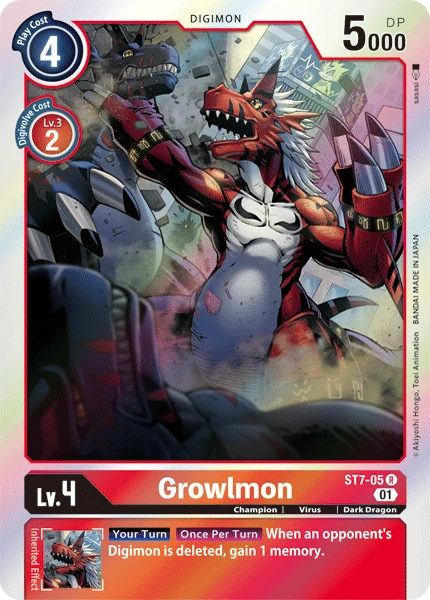 Digimon Kartenspiel Sammelkarte ST7-05 Growlmon