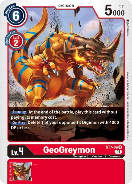Digimon Kartenspiel Sammelkarte ST7-06 GeoGreymon