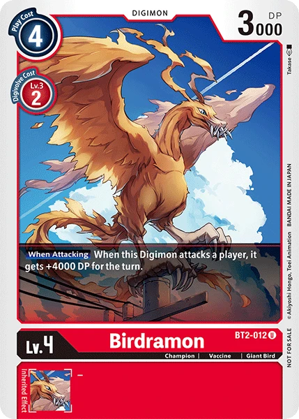 Digimon Kartenspiel Sammelkarte BT2-012 Birdramon alternatives Artwork 1