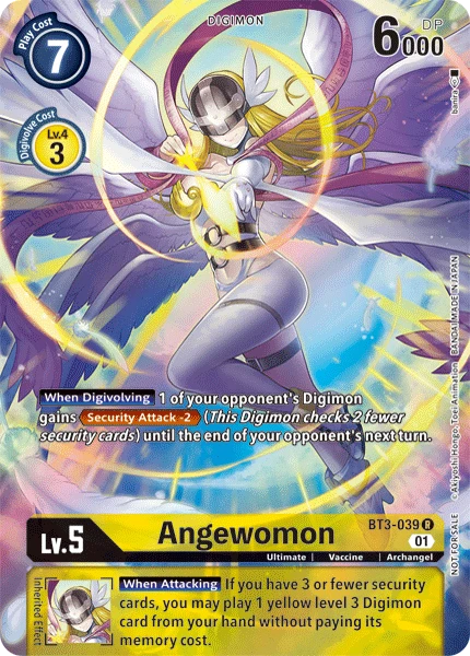 Digimon Kartenspiel Sammelkarte BT3-039 Angewomon alternatives Artwork 1