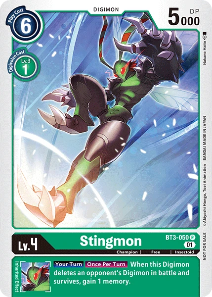 Digimon Kartenspiel Sammelkarte BT3-050 Stingmon alternatives Artwork 1