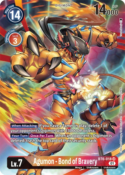 Digimon Kartenspiel Sammelkarte BT6-018 Agumon - Bond of Bravery alternatives Artwork 1