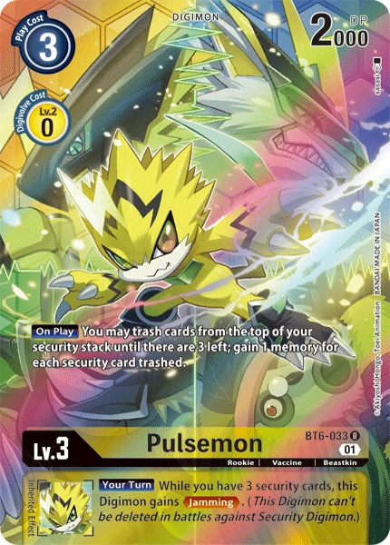 Digimon Kartenspiel Sammelkarte BT6-033 Pulsemon alternatives Artwork 1