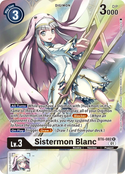 Digimon Kartenspiel Sammelkarte BT6-082 Sistermon Blanc alternatives Artwork 1