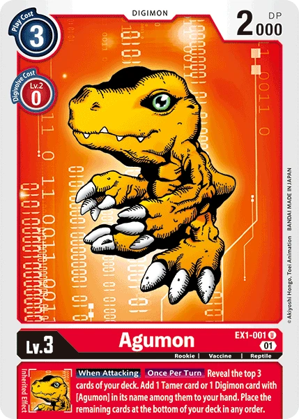 Digimon Kartenspiel Sammelkarte EX1-001 Agumon